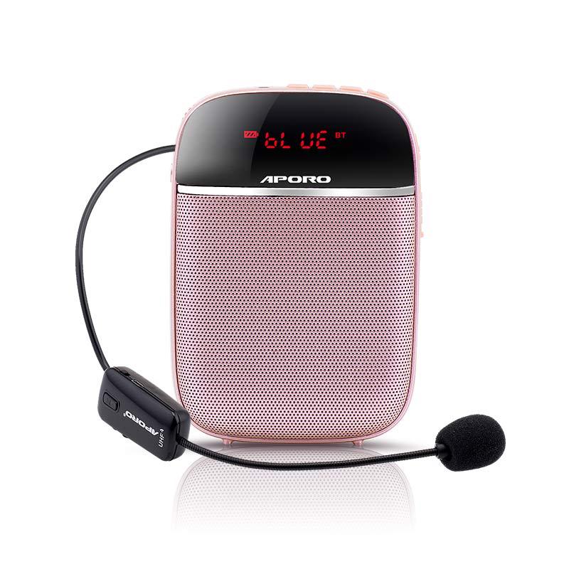APORO T2UHF Bluetooth Wireless Mini Amplifier Teacher Tour Guide Headset Waist-hung Speaker Small Bee