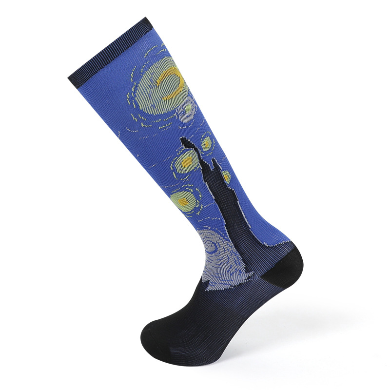 Socks, spring new socks, couple oil painting famous painting mid-calf socks, cartoon thick socks