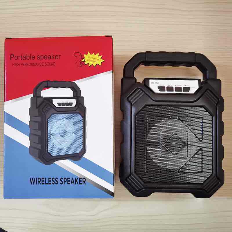 Portable 668 Bluetooth speaker handheld subwoofer gift with microphone square dance speaker