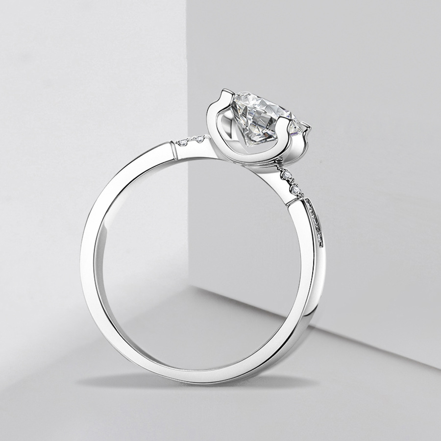 JZ468 Lady small waist bull head 1 carat simulated diamond wedding ring photo wedding prop hand jewelry ring