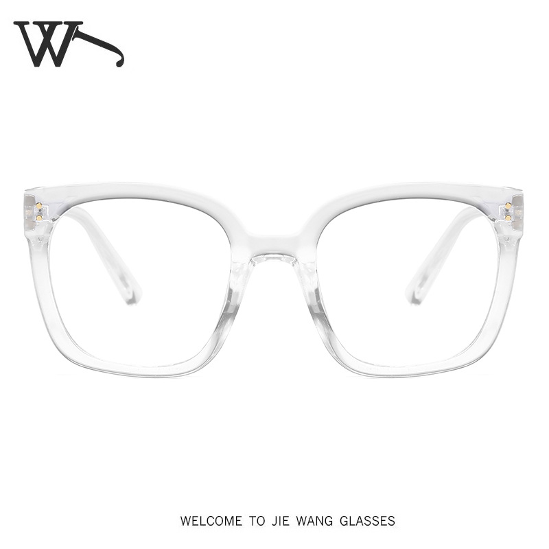 New Korean Anti-Blue Light Glasses Rice Nail Square Flat Light Glasses Frame for Men and Women