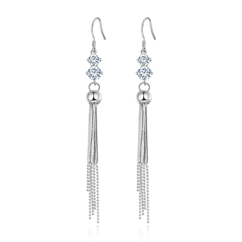 Starlight long tassel earrings, earrings for women with round faces