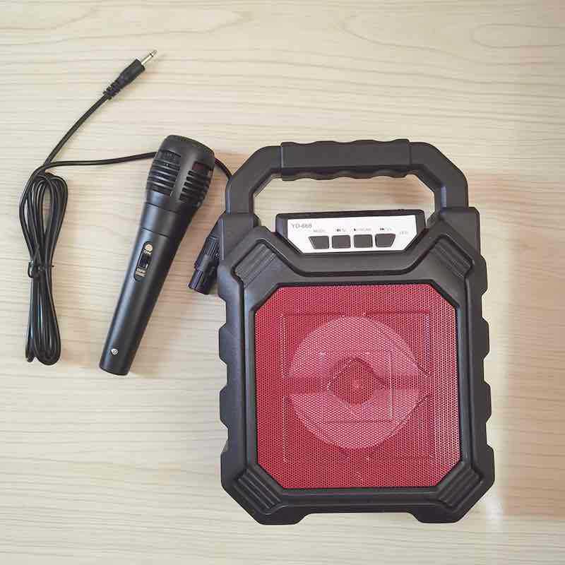 Portable 668 Bluetooth speaker handheld subwoofer gift with microphone square dance speaker