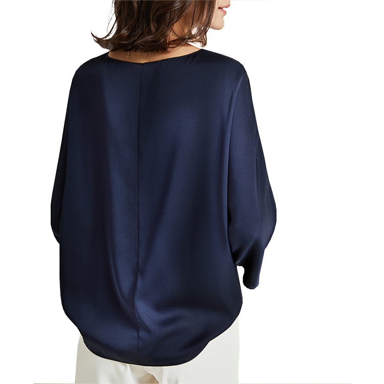 2026 Early Autumn S399 Silky Bare Feeling 19 Momme Silk Stretch Satin Loose Goddess Top Women
