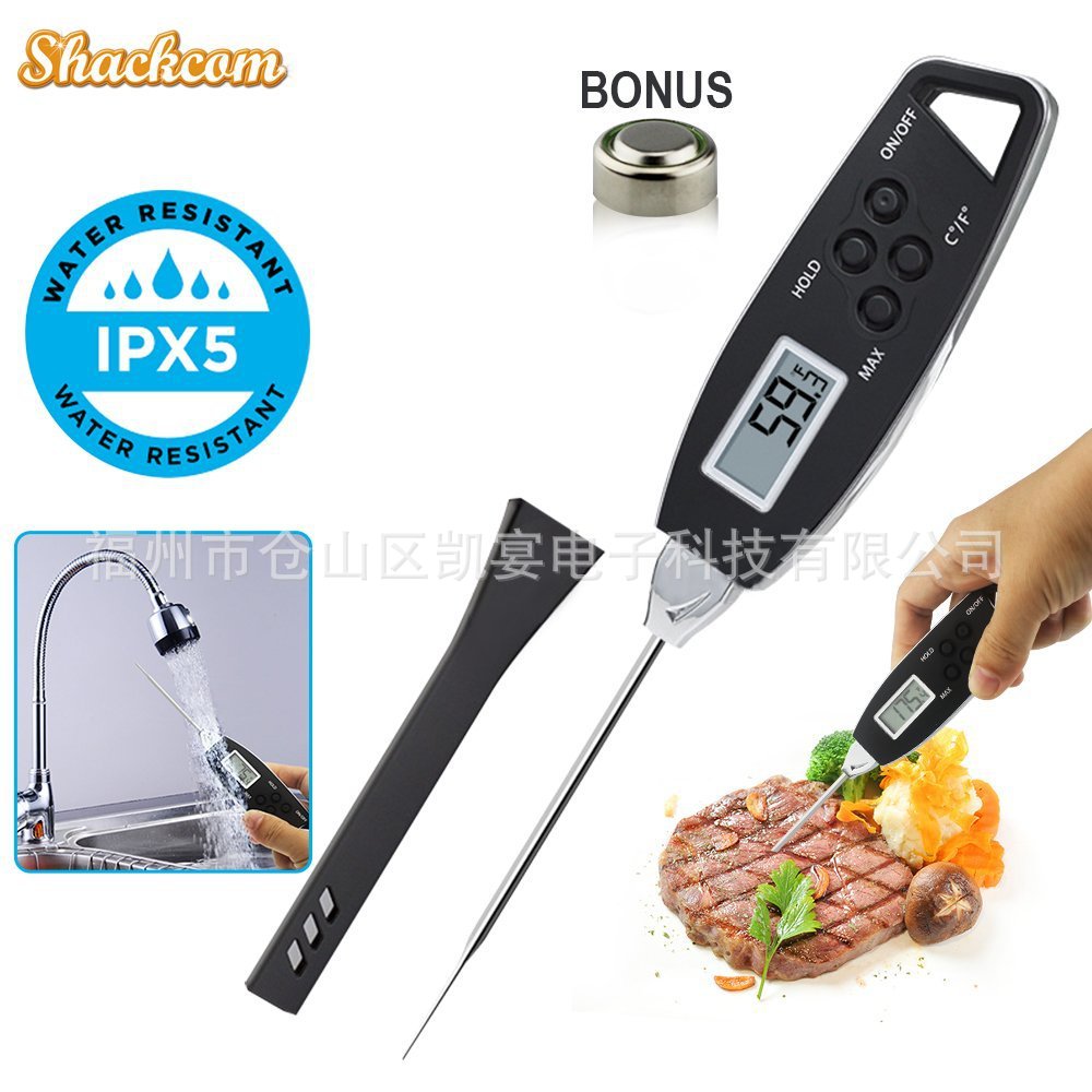 Kitchen Waterproof Thermometer Quick Temperature Measurement Meat BBQ Fork Magnetic Hanging Milk Water Thermometer