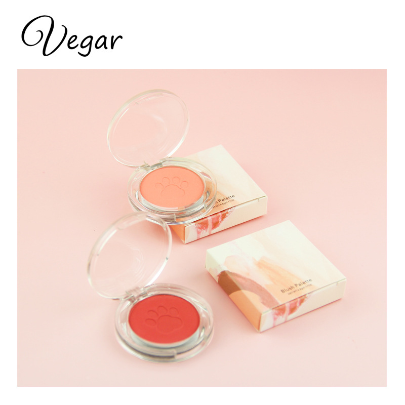 Makeup Single Color Blush Cute Cat Paw Print 10-Color Blush Skin-Friendly Easy to Color