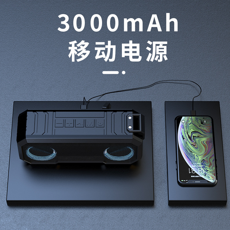 X8 wireless Bluetooth speaker IPX7 waterproof glowing speaker outdoor with power bank subwoofer colorful light speaker