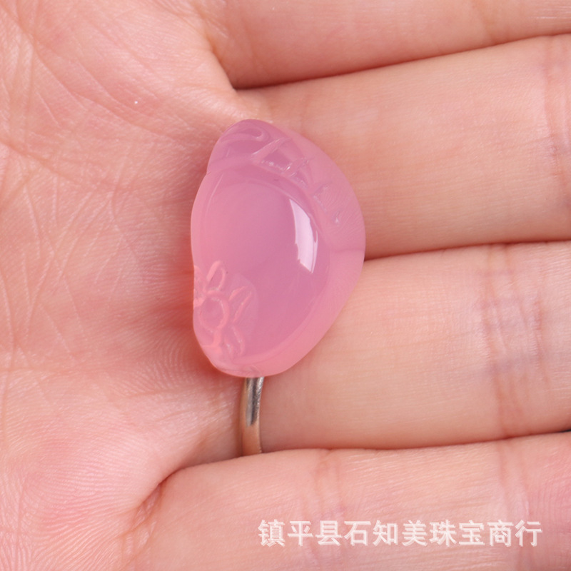 Brazilian Agate Pendant Ice Seed Pink Chalcedony Gourd Men Women Jade Maitreya Buddha Peace Button Pendant Jewelry
