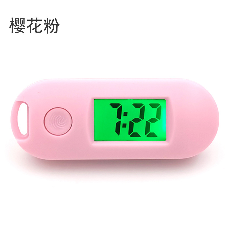Mini keychain oval luminous wall clock candy color silent digital electronic watch exam hanging clock