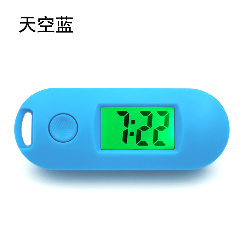 Mini keychain oval luminous wall clock candy color silent digital electronic watch exam hanging clock