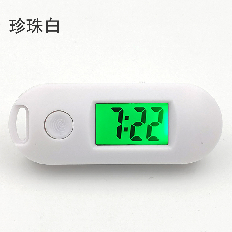 Mini keychain oval luminous wall clock candy color silent digital electronic watch exam hanging clock