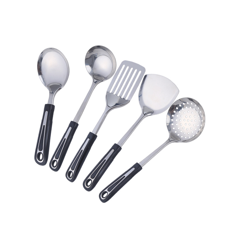 New stainless steel kitchenware set for home use, cooking spatula, spoon, high temperature resistant cooking spatula, slotted spoon
