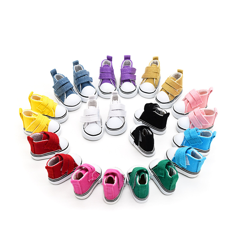 5cm Canvas Shoes Doll BJD 6-Point Velcro Canvas Shoes 20CM Cotton Doll Accessories