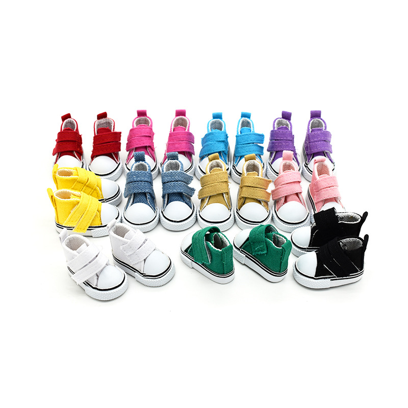 5cm Canvas Shoes Doll BJD 6-Point Velcro Canvas Shoes 20CM Cotton Doll Accessories