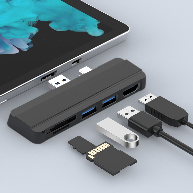 Soft Docking Station for Surface Pro 12/11/8/6 USB3.0 Hub SD/TF HDMI4K RJ45