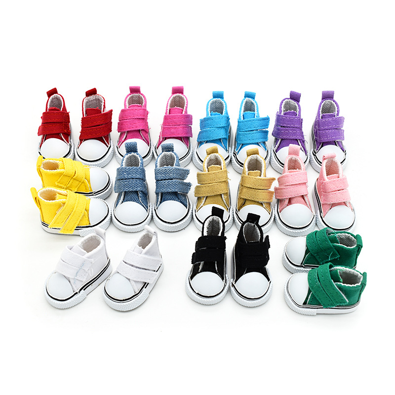 5cm Canvas Shoes Doll BJD 6-Point Velcro Canvas Shoes 20CM Cotton Doll Accessories