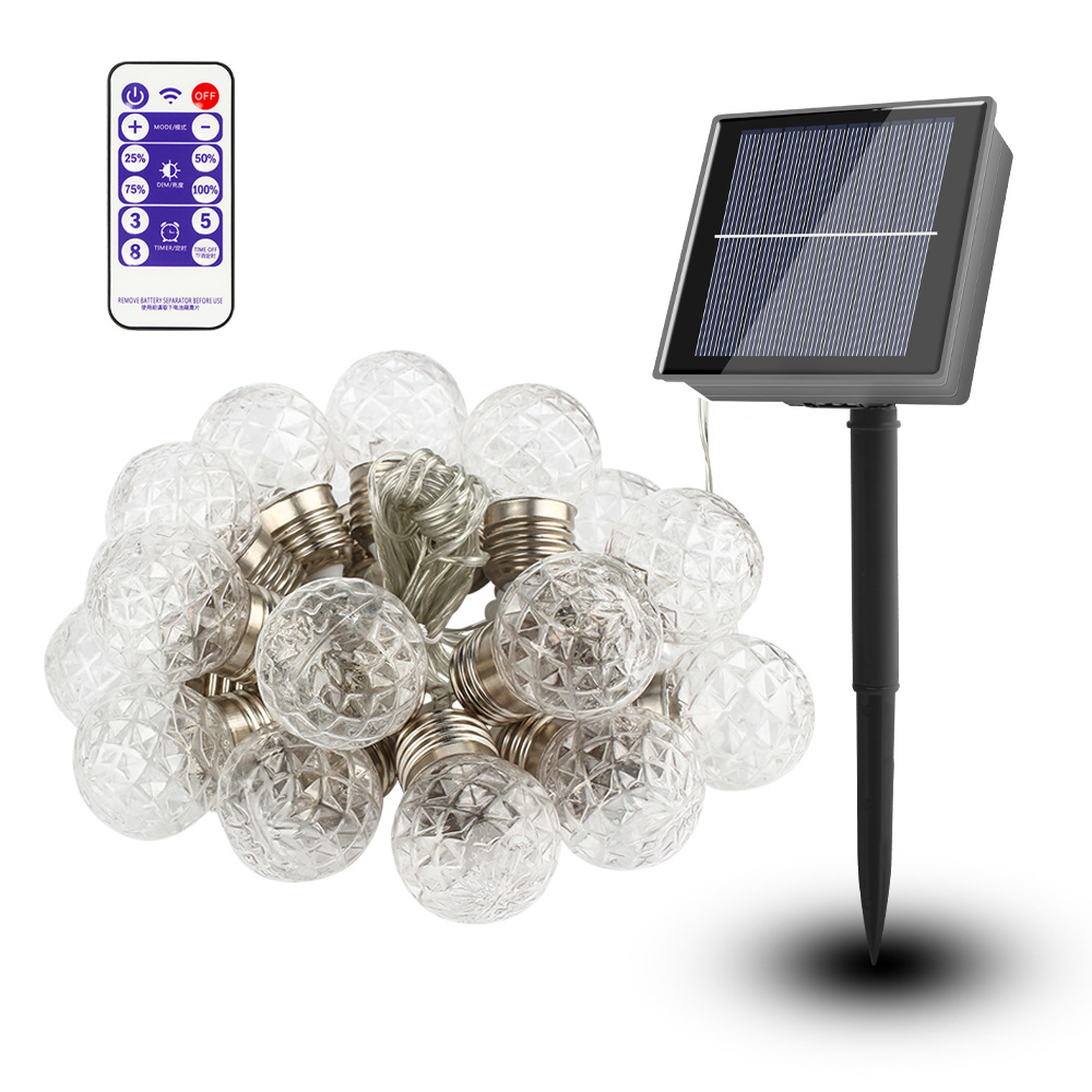 Solar LED string light garden stake lawn light remote control solar pineapple bubble light string
