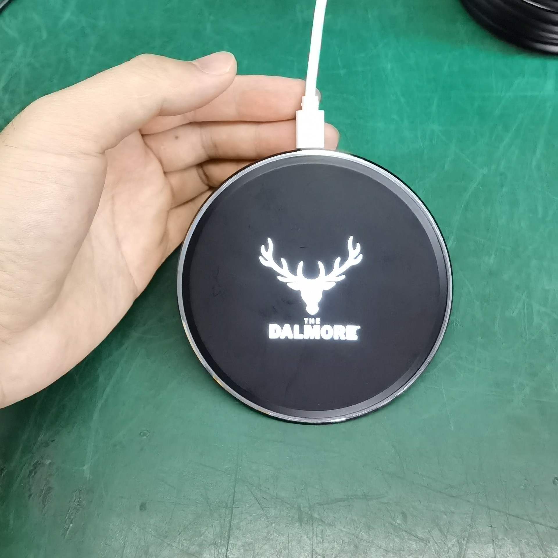 Luminous wireless charger luminous logo customization luminous logo with luminous sheet wireless charger luminous wireless charger