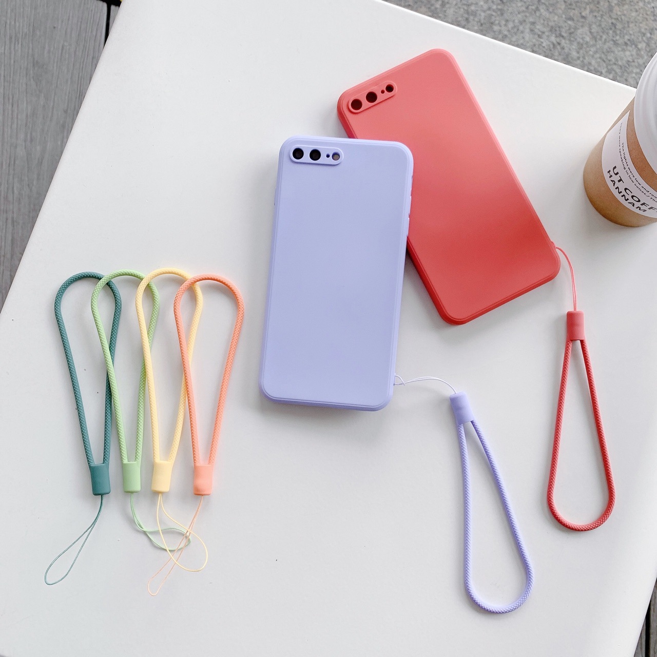 Grid silicone phone lanyard fan silicone wrist lanyard gift moire lanyard colorful hanging rope