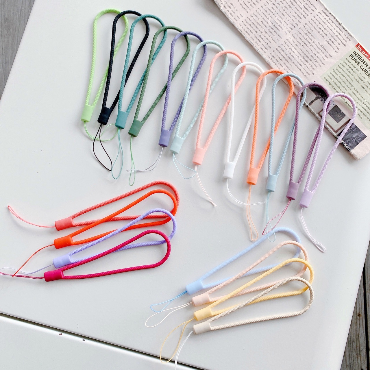 Grid silicone phone lanyard fan silicone wrist lanyard gift moire lanyard colorful hanging rope