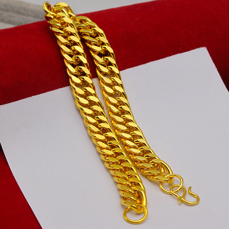 18K gold necklace men long time tycoon prop thick 9mm bold gold chain 60cm president chain