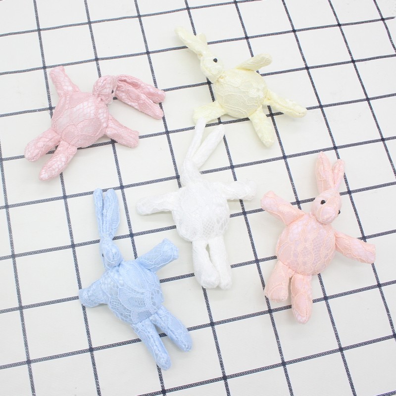 Lace Rabbit Long Ear Rock Rabbit Plush DIY Handmade Clothes Accessories Bag Accessories Doll Multiple Colors