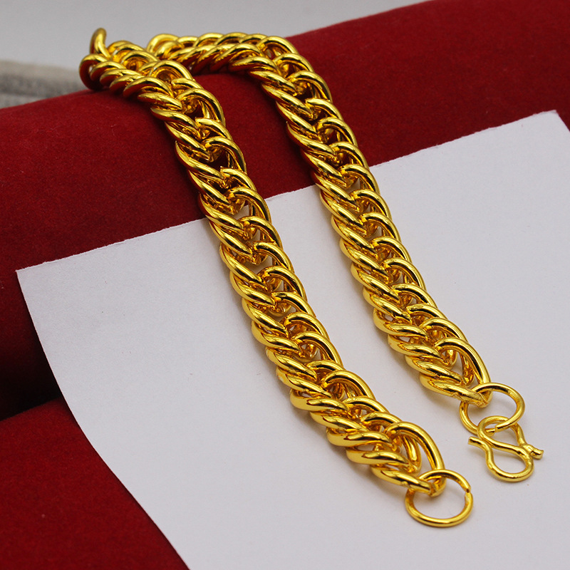 18K gold necklace men long time tycoon prop thick 9mm bold gold chain 60cm president chain