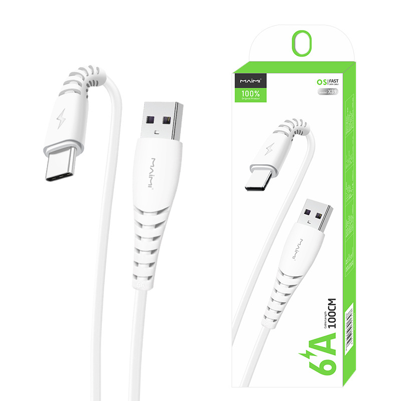 Maimi X39 Applicable for iPhone Android Type-C Fast Charging 6A Extended 2 Meter Charging Cable Flash Charging Data Cable