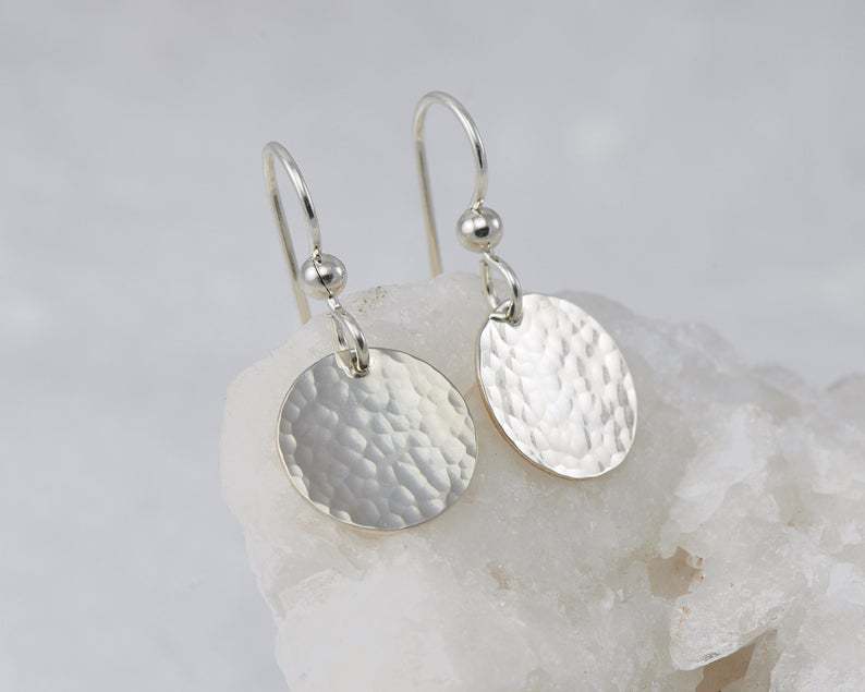 Simple Metal Concave and Convex Small Round Earrings Women Simple Geometric Round Earrings