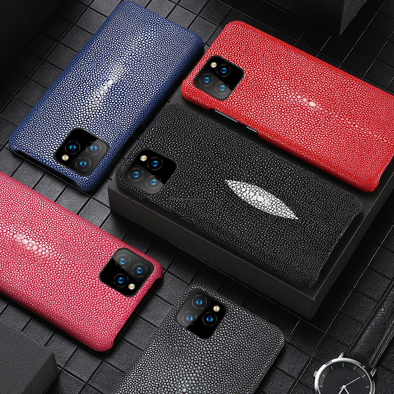 Applicable Apple 17 Pro Max Phone Case iPhone 16 PRO Leather Case Pearl Fish Genuine Leather 15 Protective Case 17 Air