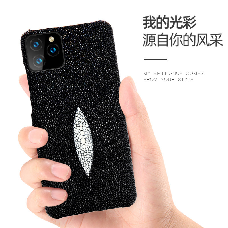 Applicable Apple 17 Pro Max Phone Case iPhone 16 PRO Leather Case Pearl Fish Genuine Leather 15 Protective Case 17 Air