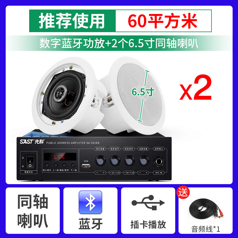 布线款-2个6.5寸同轴+功放套装