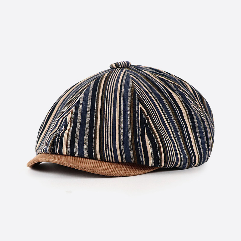 2020 autumn striped octagonal cap, new newsboy cap for men, casual painter's hat