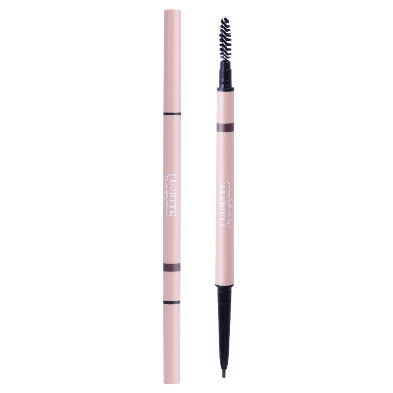 Flortte Hualuolia double-ended ultra-fine eyebrow pencil, pink, waterproof and non-fading