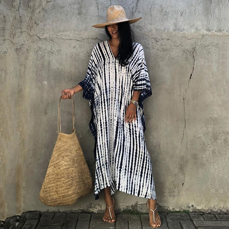 New Ombre Long Dress Beach Cover Up Vacation Long Dress Bikini Outer Swimsuit Cover Up Sun Protection