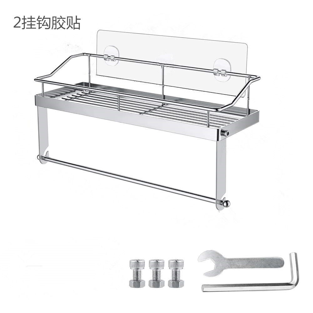 Wall-mounted draining rack, no-drill, bathroom, adhesive stainless steel storage rack, storage shelf, kitchen paper towel holder