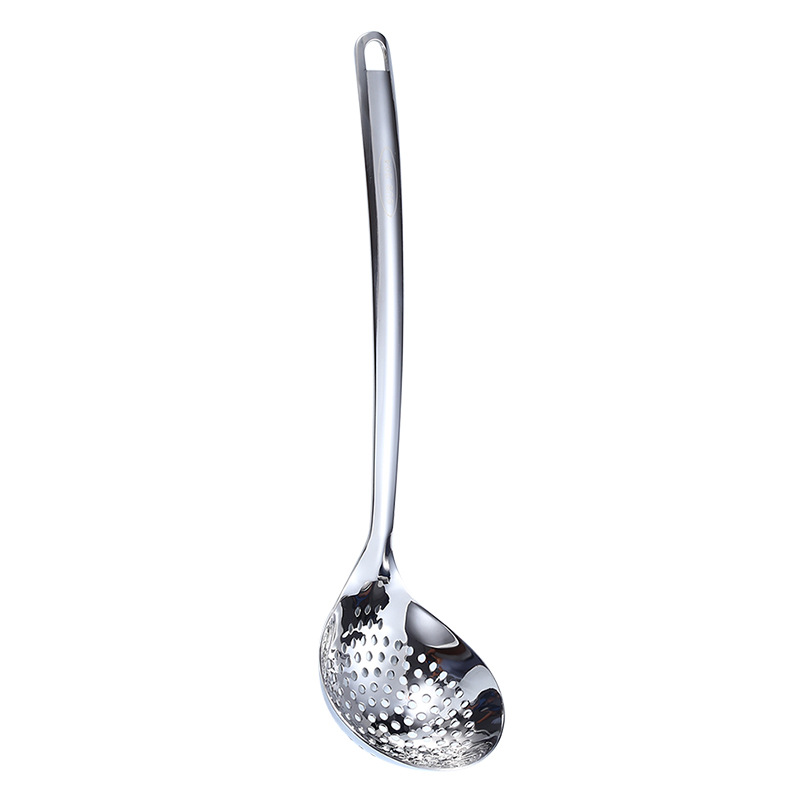 304 Stainless Steel Hot Pot Spoon Slotted Spoon Heart-Shaped Soup Spoon Long Handle Thickened Deep Soup Spoon Soup Strainer Kitchen Utensils