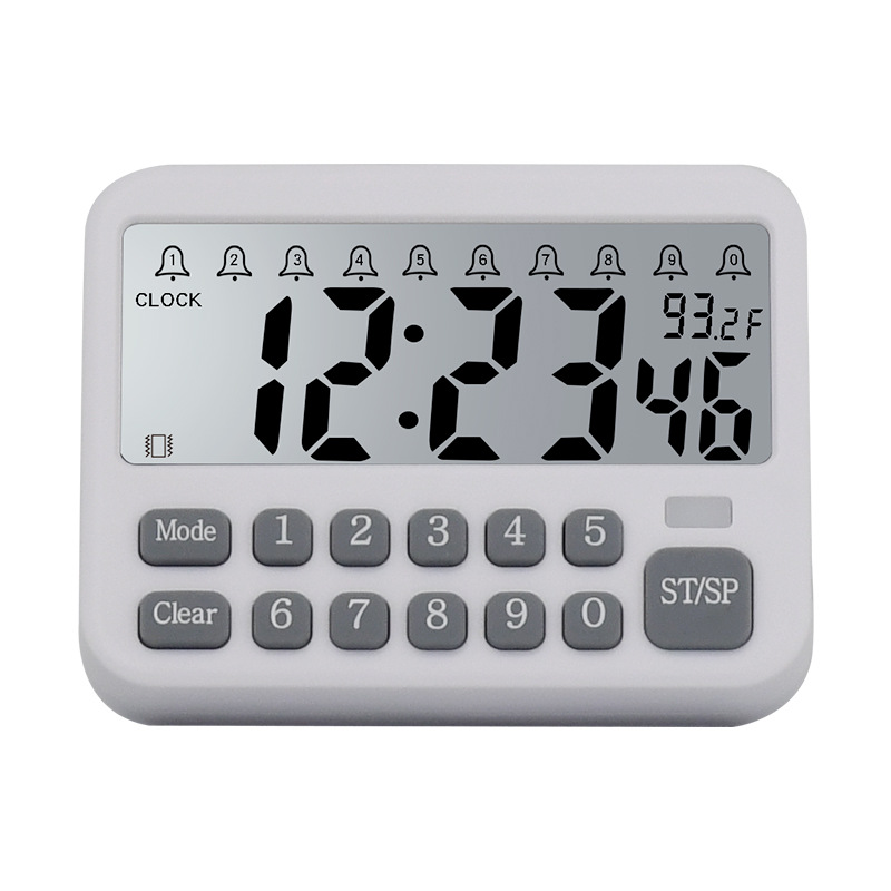 99 Hour Timer Reminder Timer Quick Setting Large Screen Silent Vibration with Clock 10 Groups Alarm
