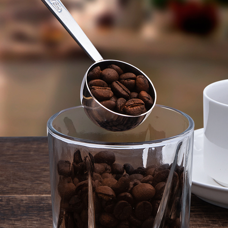 304 Stainless Steel 30ml 15ml Long Handle Milk Powder Fruit Powder Coffee Bean Powder Measuring Spoon Scale Gram Spoon