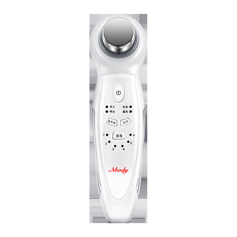 Ultrasonic Beauty Instrument Face Cleaner Face Slimming Instrument Deep Cleansing Skin Tender Warm导入 Red Blue Light Anti-aging Rejuvenation