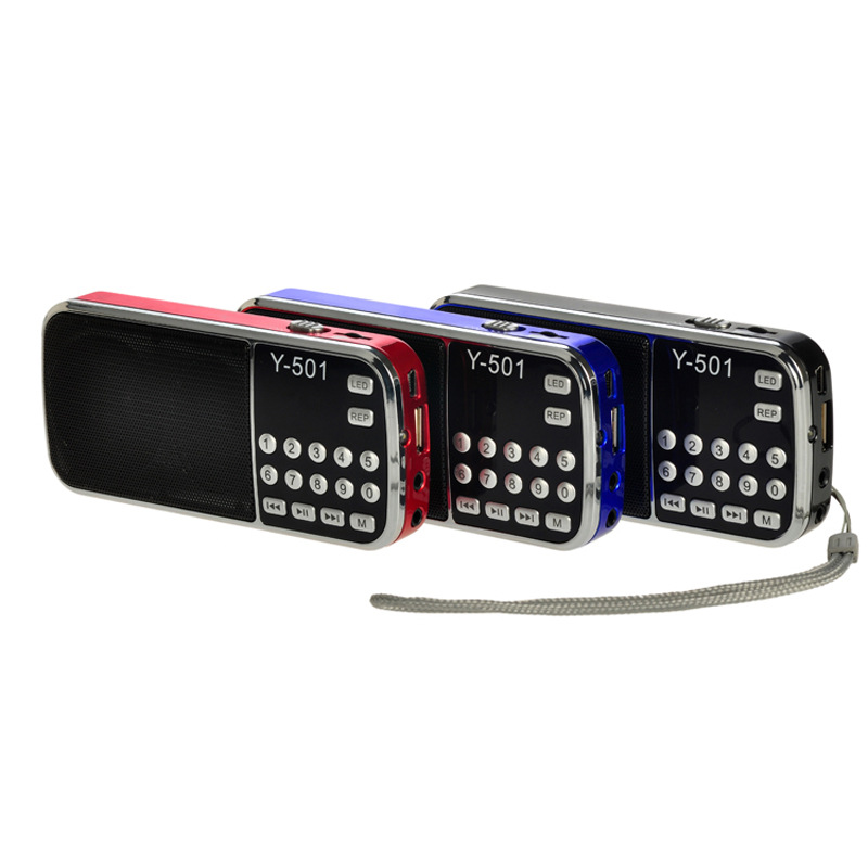 Mini Square Dance Speaker Portable Charging Elderly Walkman Card Insert Radio Music Player