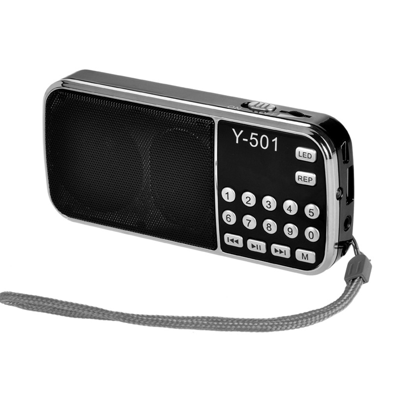 Mini Square Dance Speaker Portable Charging Elderly Walkman Card Insert Radio Music Player