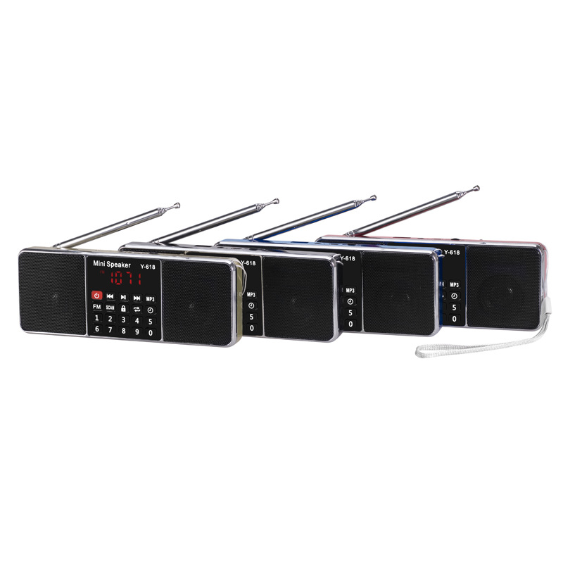 Radio Bluetooth Speaker Card Insert Speaker Portable Dual-Speaker Radio for Elderly Stereo Dual Channel