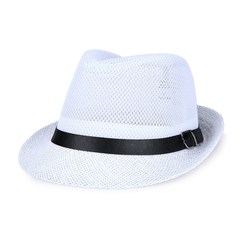 Hat Men's Middle-aged and Elderly Summer Linen Sun Hat Small Fedora Sun Protection Hat Outdoor Straw Hat