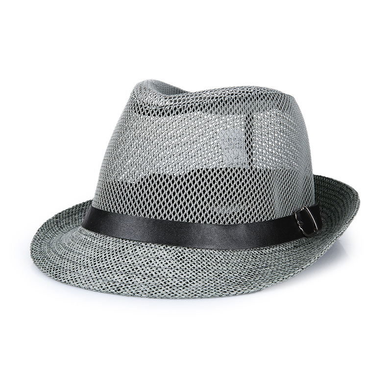 Hat Men's Middle-aged and Elderly Summer Linen Sun Hat Small Fedora Sun Protection Hat Outdoor Straw Hat