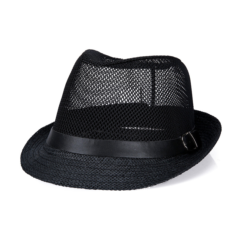 Hat Men's Middle-aged and Elderly Summer Linen Sun Hat Small Fedora Sun Protection Hat Outdoor Straw Hat
