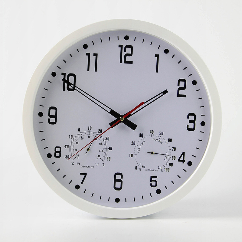 14-inch Simple Silent Wall Clock Temperature and Humidity Clock Home Decoration Electronic Clock