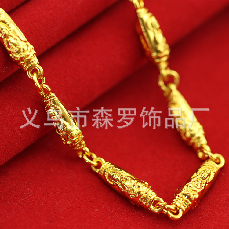 18K gold-plated necklace for men, bold live-streaming gold chain, imitation gold men's neck chain market