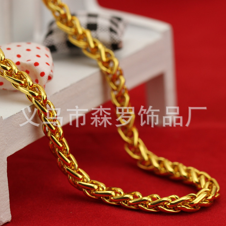 18K gold-plated necklace for men, bold live-streaming gold chain, imitation gold men's neck chain market