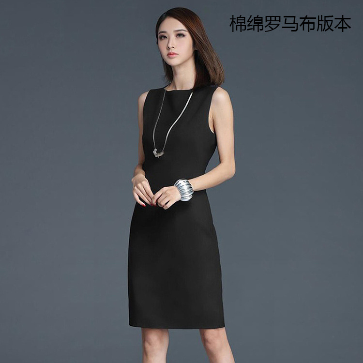 2026 Summer New FH8371 Intellectual OL Professional Slim Fit Pencil Gray Sleeveless Midi Dress